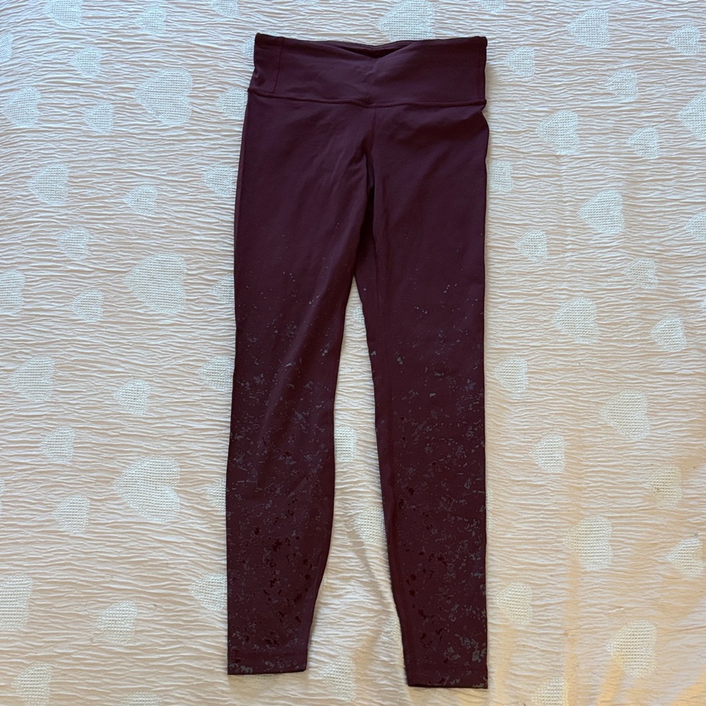 Lululemon Athletica Maroon High-Rise Leggings